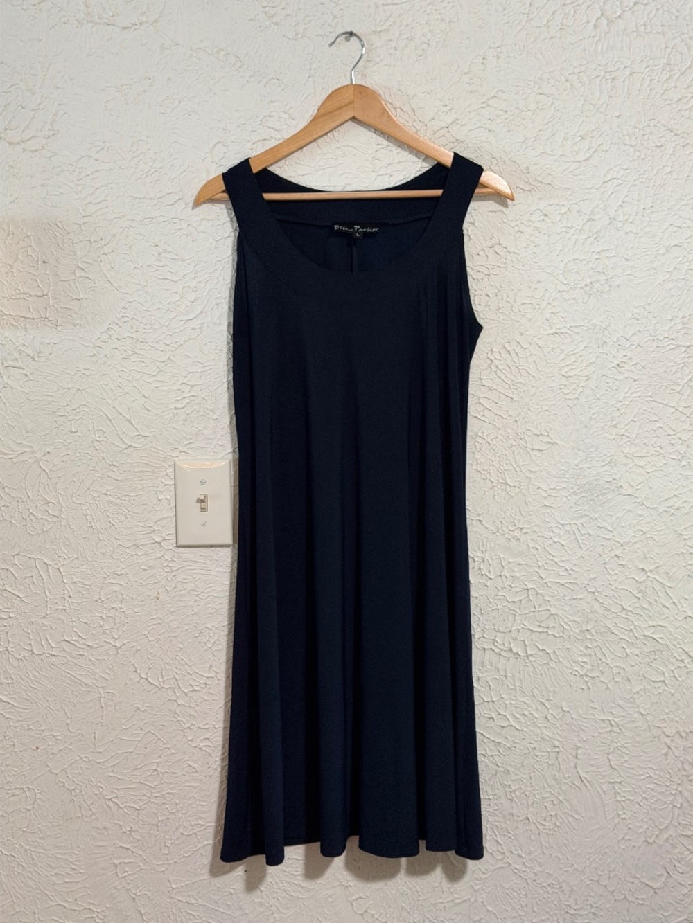 Ellen Parker Navy Blue Sleeveless Midi Dress Women’s Large